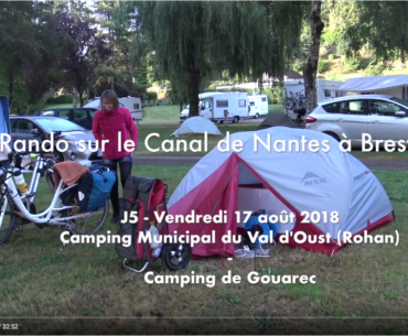 ☛ J5 – Vendredi 17 août – Camping Municipal du Val d’Oust (route de Saint Gouvry 56580 Rohan) – Camping de Gouarec